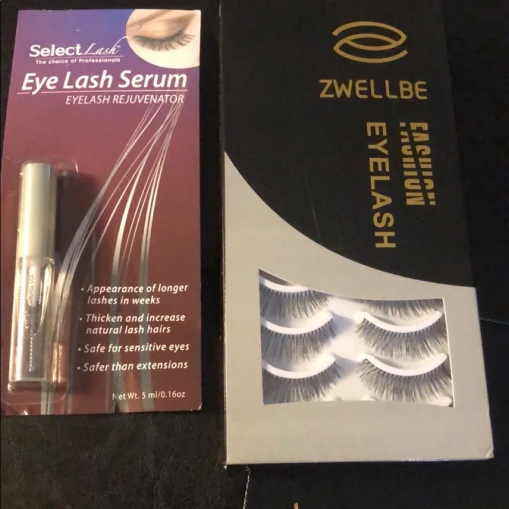 Eyelashes and eyelash growth serum bundle